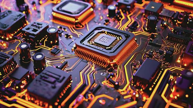 Close-up of a Circuit Board, 4K Ultra HD footage Perfect for Professional Projects, tech presentations, product showcases and professional digital content.