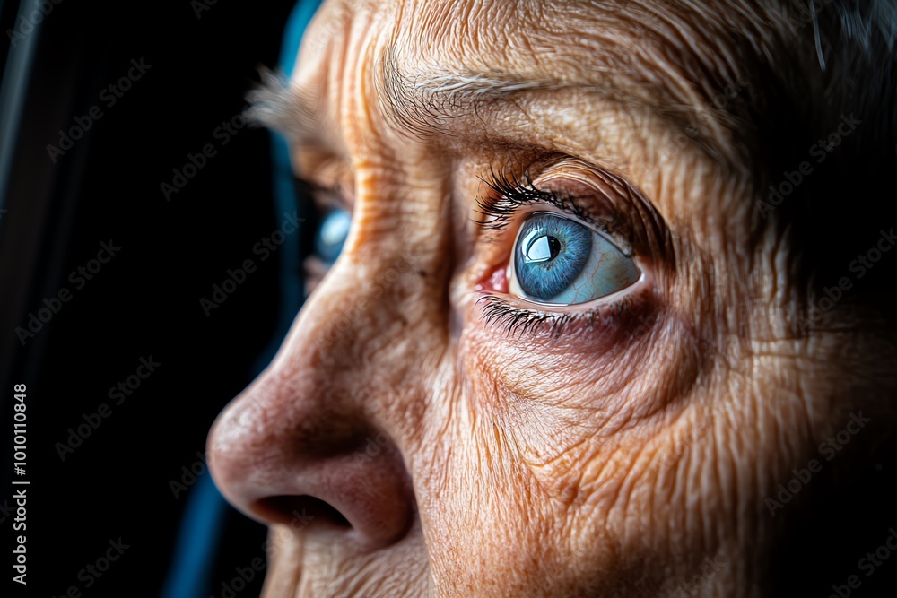 Poster A hyper-realistic close-up of a personâ€™s face, showing deep regret and contemplation as they reflect on yesterdayâ€™s failures, with every detail of their expression vividly captured