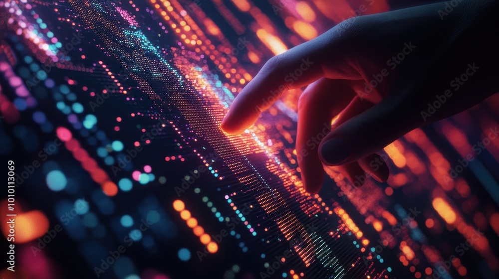 Poster exploring the digital landscape: illuminating connections in a technological world