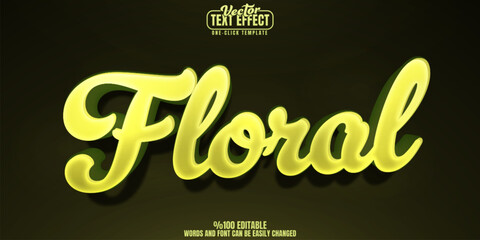 Floral editable text effect, customizable organic and nature 3d font style