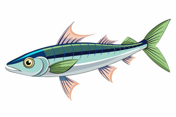  Fresh sturgeon fish vector illustration