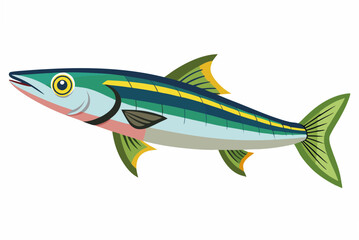  Fresh sturgeon fish vector illustration