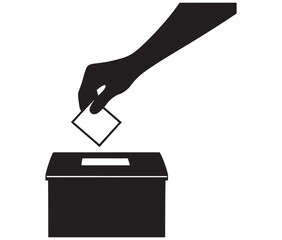 Voting ballot box, Election Vote concept, Hand voting ballot box icon,