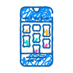 time blocking app management doodle icon sketch vector. time blocking app management sign. isolated symbol illustration