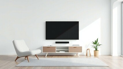 modern living room with tv