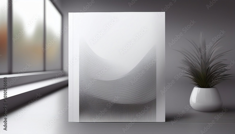Aufkleber a minimalist design featuring a textured abstract pattern displayed on a blank canvas beside a decor