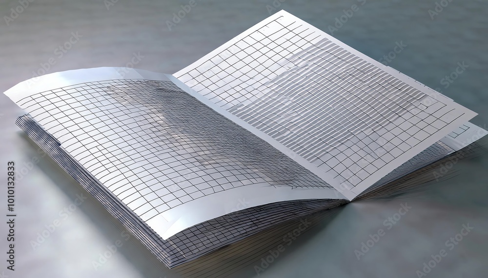 Poster a close-up of an open book displaying intricate, indecipherable text on its pages, creating a myster