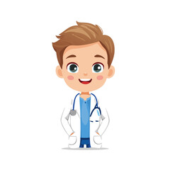Fototapeta premium Doctor Cute Worker Job Profession Professional Occupation Cartoon Character 