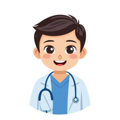 Fototapeta premium Doctor Cute Worker Job Profession Professional Occupation Cartoon Character 