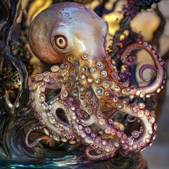 Obraz premium Octopus: A Close-Up Look at a Beautiful Sea Creature