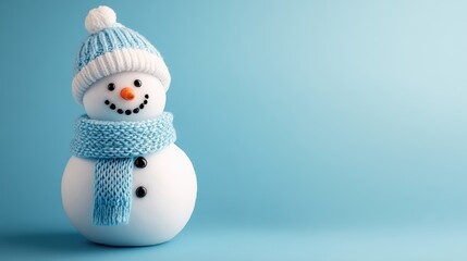 Obraz premium Snowman on blue background