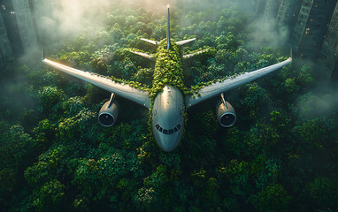 Obraz premium Eco Flight: Green Fuel for a Sustainable Aviation Future