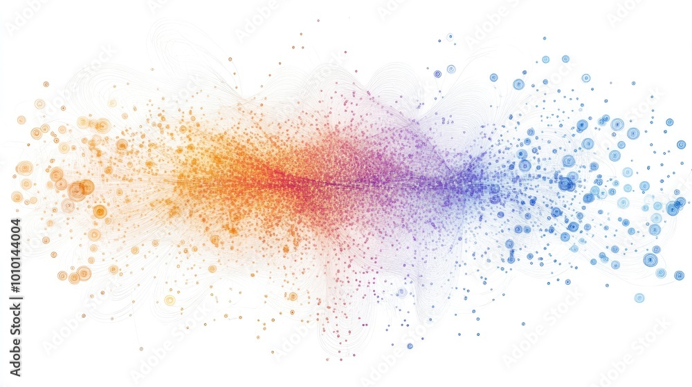 Poster vibrant abstract particle flow design