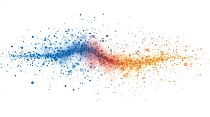 Fototapeta premium Colorful Abstract Splash of Blue and Orange Dots