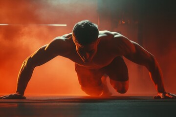 A Focused Athlete in a Dynamic Pose