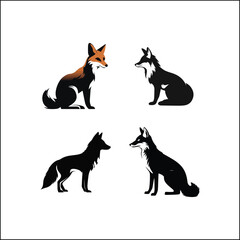 fox in the woods,animal, dog, cartoon, vector, illustration, fox