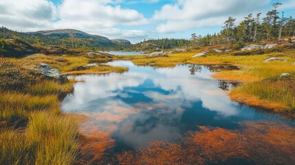 Fototapeta premium Serene landscapes in natural beauty