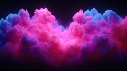 Fototapeta premium Abstract Pink and Blue Smoke Clouds Futuristic Design Digital Art
