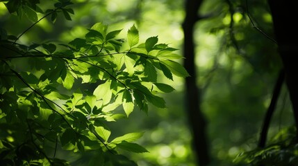 Fototapeta premium Lush green abstracts in natural serenity