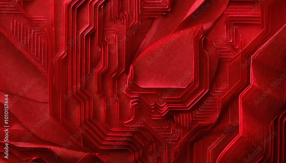 Poster red abstract circuit board texture design