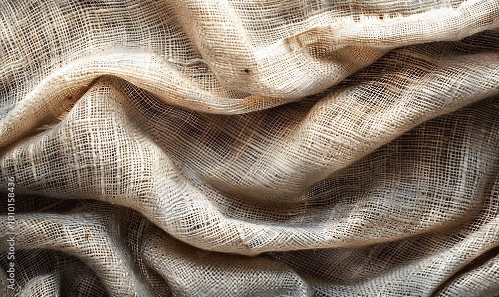 Poster crumpled brown fabric texture. abstract background and texture for design.