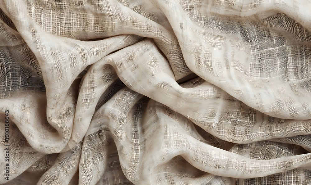 Poster crumpled brown fabric texture. abstract background and texture for design.