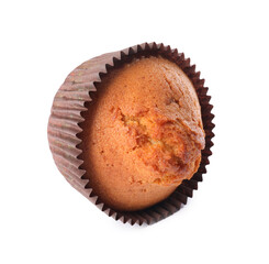 One delicious sweet muffin isolated on white