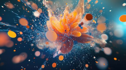 Particle symphony in abstract hues.