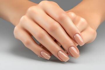 Fototapeta premium Elegant Hands with Natural Polished Nails - Generative AI