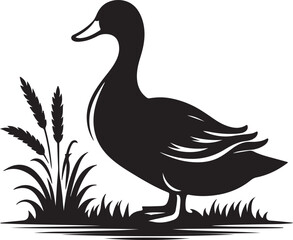 Unique Duck Silhouette Art Illustrations for Creative Projects