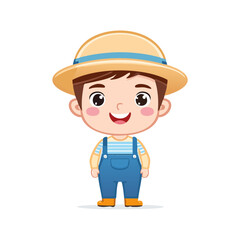 Fisherman Cute Worker Job Profession Professional Occupation Cartoon Character
