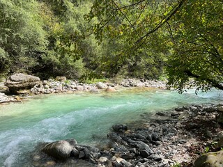 The Koritnica River before its confluence with Soča (Bovec, Slovenia) - Der Fluss Koritnica vor...