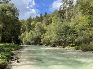 The Koritnica River before its confluence with Soča (Bovec, Slovenia) - Der Fluss Koritnica vor...