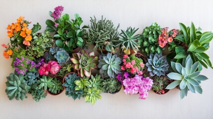 Colorful Succulent and Flower Arrangement Collection