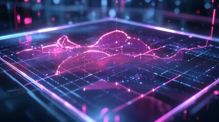 Obraz premium Digital Data Visualization with Neon Colors