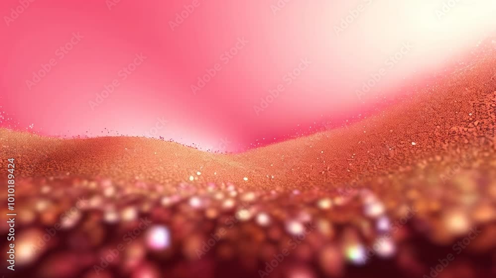 Poster abstract red bokeh background with sparkling light particles.