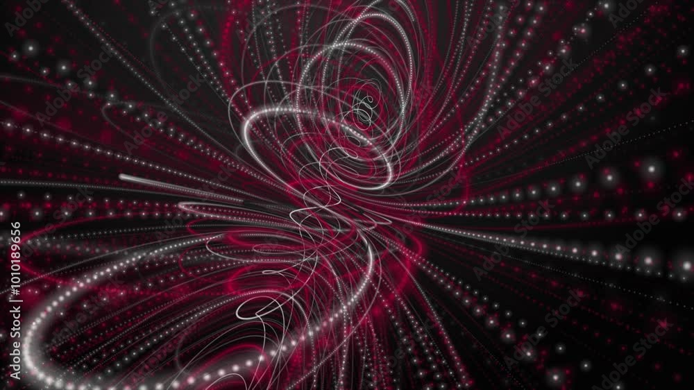 Leinwandbilder powerful video animation with particle stripe wave object in slow motion, 4096x2304 loop 4k