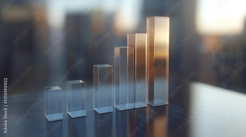 Poster clear bar graph representing growth and progress
