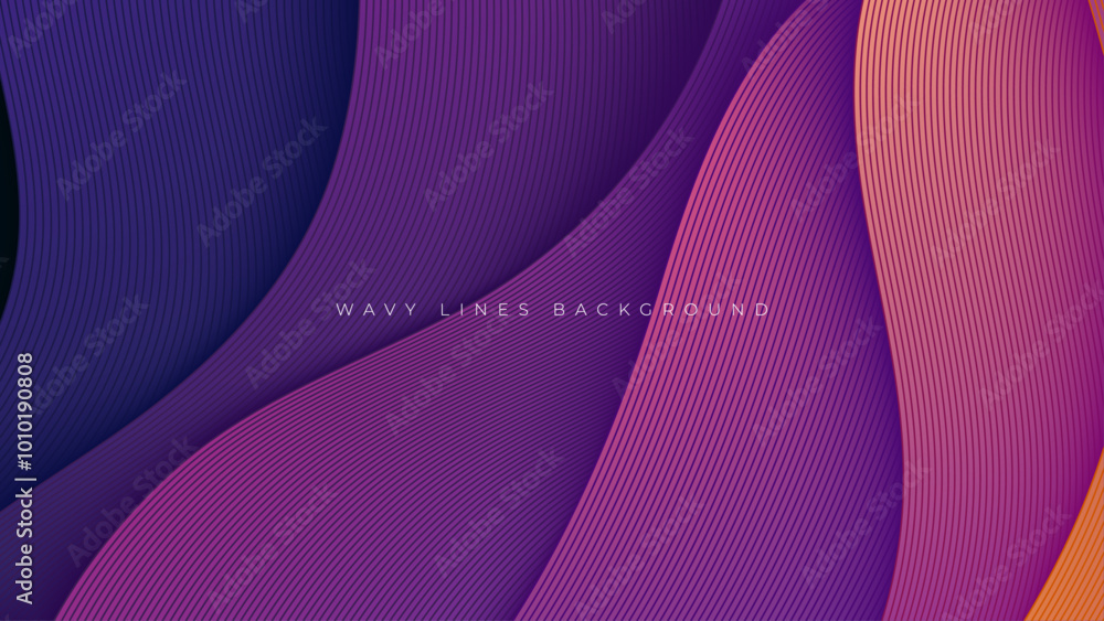 Aufkleber abstract wavy lines background, gradient lines shape decorative design vector