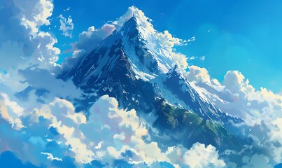 Mountain Landscape With Snow And