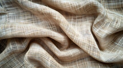 Fototapeta premium Crumpled brown fabric texture. Abstract background and texture for design.