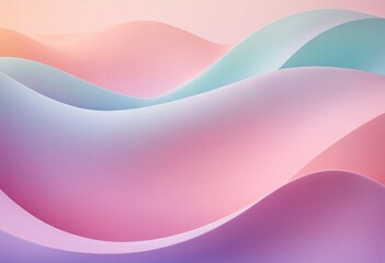 Fototapeta premium Gradient waves of smooth pastel colors blending softly, creating an abstract futuristic background with a calming, serene mood. Ai generated images