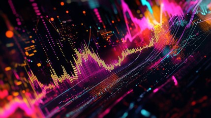 Obraz premium Abstract Data Visualization with Colorful Graphs