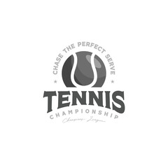 tennis ball flat logo template element design simple vector graphic illustration