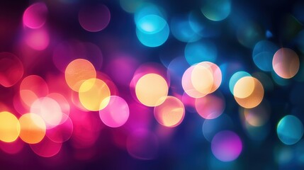 Colorful glowing circles of light with a soft, out-of-focus effect.