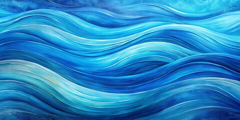 A symphony of blue hues cascading in flowing waves, capturing the essence of depth and movement