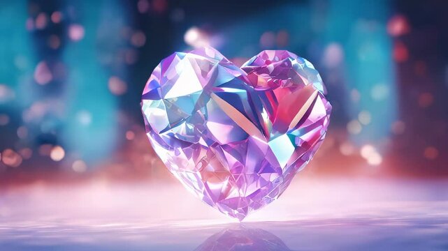 Crystal colorful heart