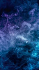 Fototapeta premium background artwork using dark blues and purples color palette, transparent smoke, mist, blurry randomness, that would work for a jazz band 
