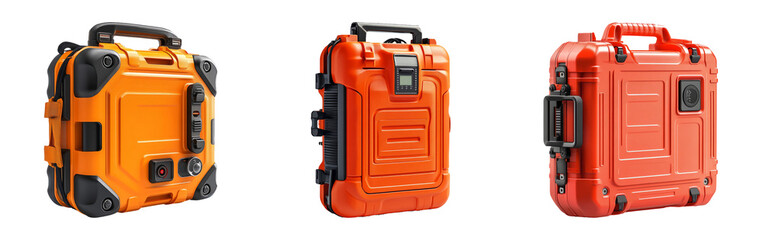 Naklejka premium Durable Orange Protective Cases For Equipment Storage