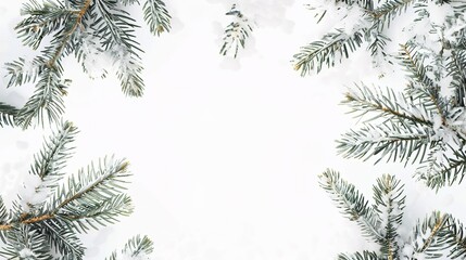 christmas background with christmas branches and decorations